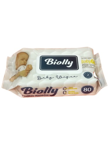 Biolly Toallitas Bebé Ultra Soft 80 uds - 0% Alcohol