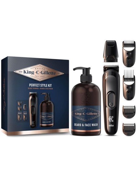 King C. Gillette Perfect Style Kit recortadora + gel limpiador
