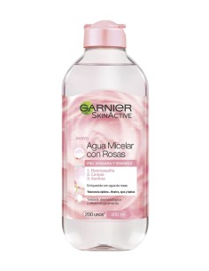 Garnier Agua Micelar con Agua de Rosas 400 ml, limpieza suave y tonificante