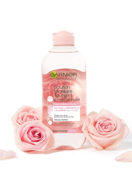 Garnier Agua Micelar 400 ml con agua de rosas para piel fresca y tonificada