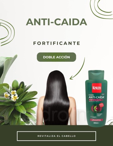 Champú Anti-Caída Kerzo Fortificante para Cabello Normal, 400 ml