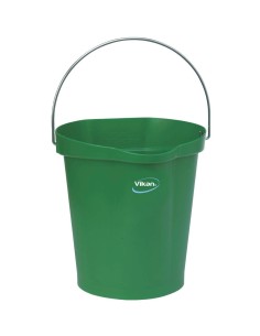 Cubo Vikan 12L con boca antigoteo y mango de acero 2