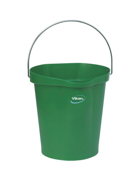 Cubo Vikan 12L con boca antigoteo y mango de acero