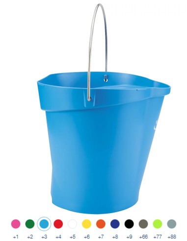 Cubo Vikan 12L con boca antigoteo y mango de acero