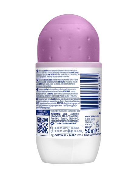 Sanex Desodorante Roll-On Invisible Anti-Manchas 50 ml
