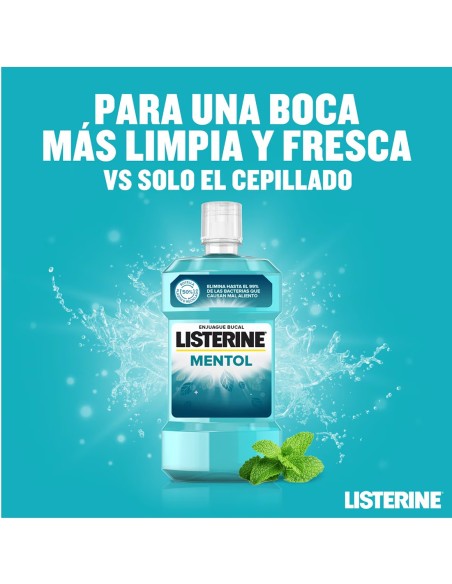 Listerine Enjuague Bucal Mentol 250 ml - Frescor y Protección