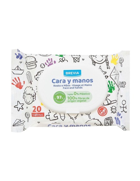 Brevia Toallitas Cara y Manos 20 uds - Limpieza Suave