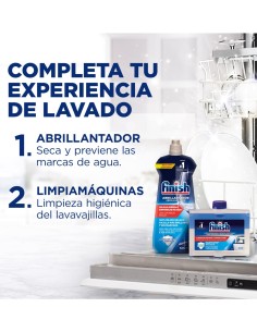 FINISH LAVAVAJILLAS LIMPIA MAQUINAS LIQUIDO 250 ML + AMBIENTADOR 2