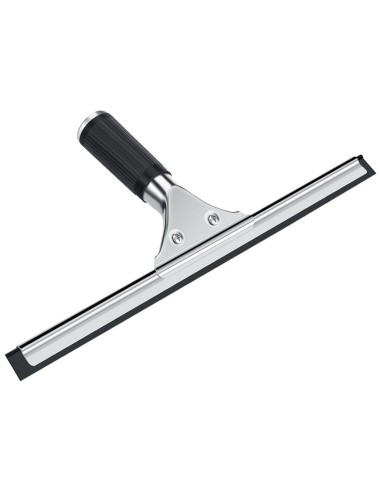 Limpiacristales completo de acero inoxidable de 55 cm con empuñadura de goma