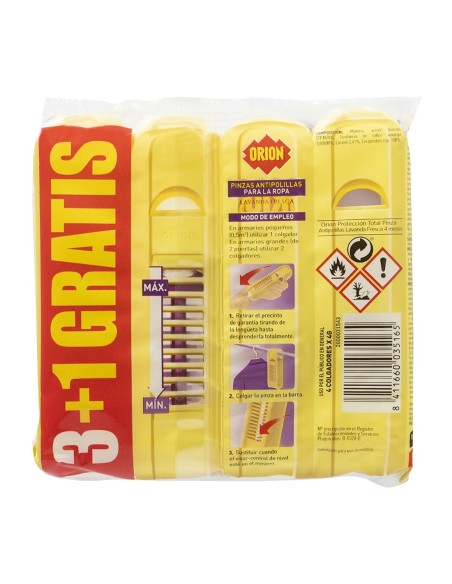 Pack 4 antipolilla Orion Lavanda.