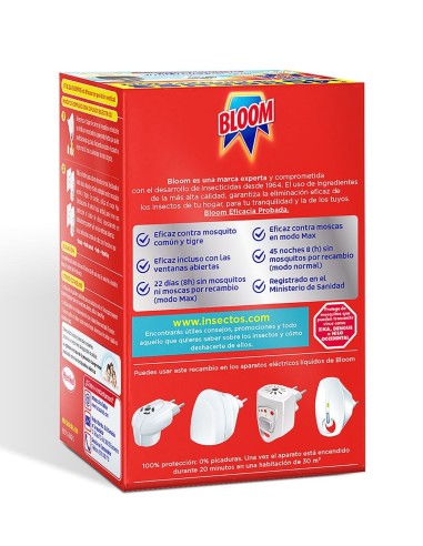 Bloom Recambio Líquido Max 45 Noches Moscas y Mosquitos
