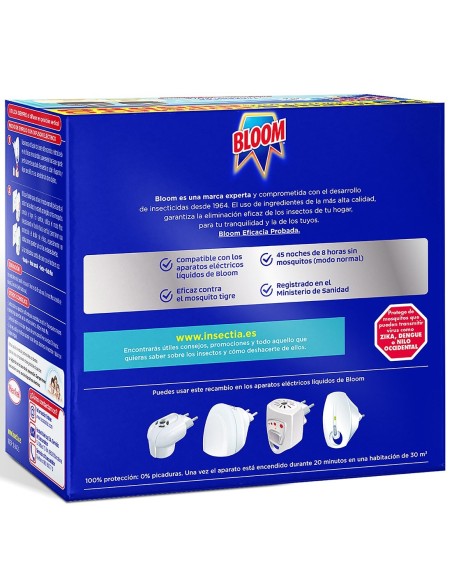 Recambio Líquido Antimosquitos Bloom Eléctrico Duplo, 90 Noches de Protección