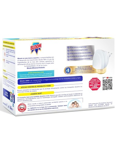Bloom Eléctrico Aparato Zero Mosquitos + 2 Recambios 90 Noches