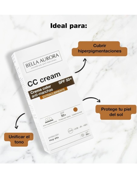Bella Aurora Crema CC SPF50+ Extracubrirente 30 ml