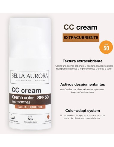 Bella Aurora Crema CC SPF50+ Extracubrirente 30 ml