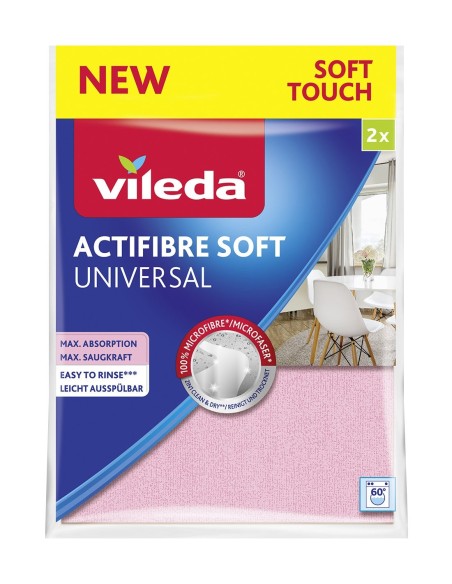 Vileda Bayeta Actifibre Soft Pack-2, 100% microfibra.