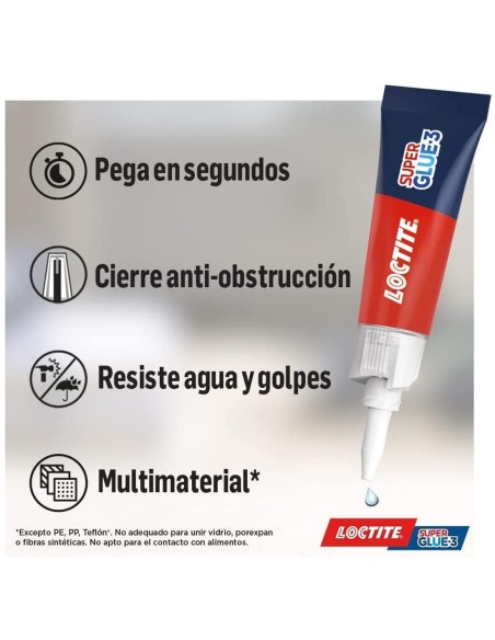 Loctite Super Glue: Pegamento Universal de Secado Rápido, 3 gr