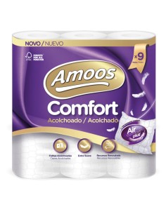 Amoos Papel Higiénico Acolchado 3 Capas 9 Rollos