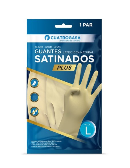 Guante Satinado Reutilizable Látex Talla Grande