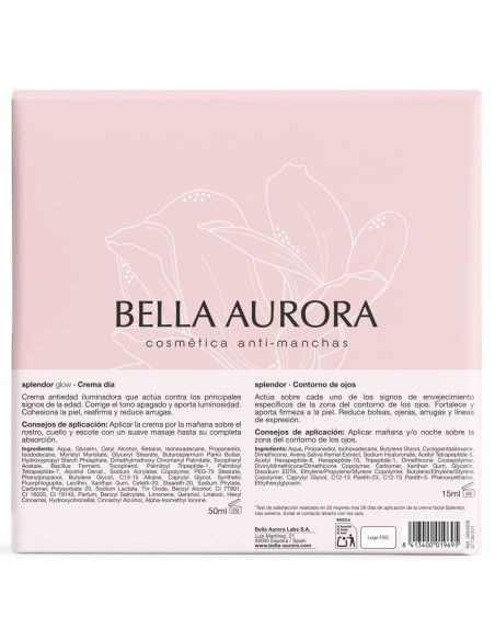 Bella Aurora Splendor Glow Día Antiedad 50 ml + Contorno de Ojos 15 ml