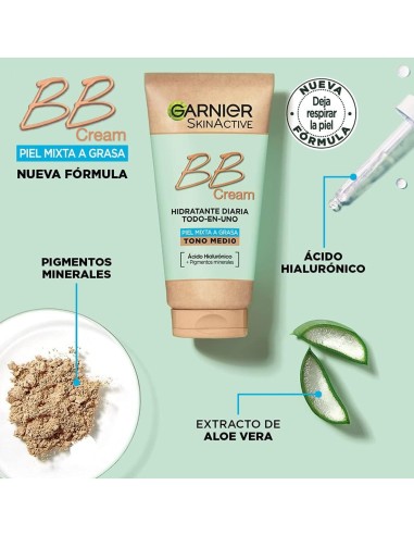 Garnier BB Cream Piel Grasa Tono Medio SPF25 50ml | Facial