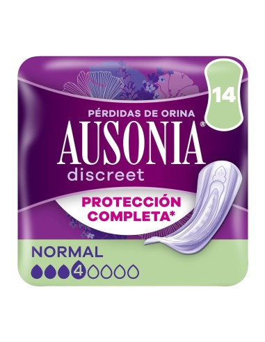 Compresas Ausonia Discreet Normal para pérdidas de orina 14 uds Higiene femenina