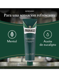 Caja de Proraso crema de afeitar refrescante 500 ml eucalipto y mentol formato profesional 2