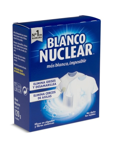 Blanco Nuclear Blanqueador Ropa 6 Sobres 120 GRS