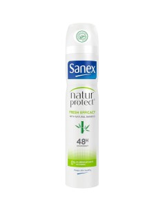 Sanex desodorante spray 0% Invisible Fresh Bamboo 250 ml, frescor natural sin alcohol y sin manchas en ropa