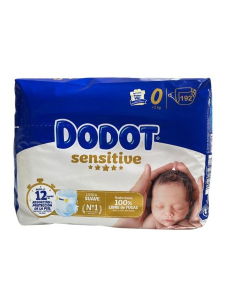 Dodot Sensitive Talla 0 para recién nacidos de menos de 3 kg en pack de 24

