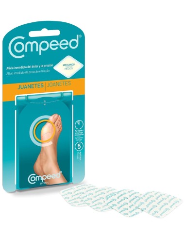 Compeed Medianos Juanetes, pack de 5 para rozaduras y presión
