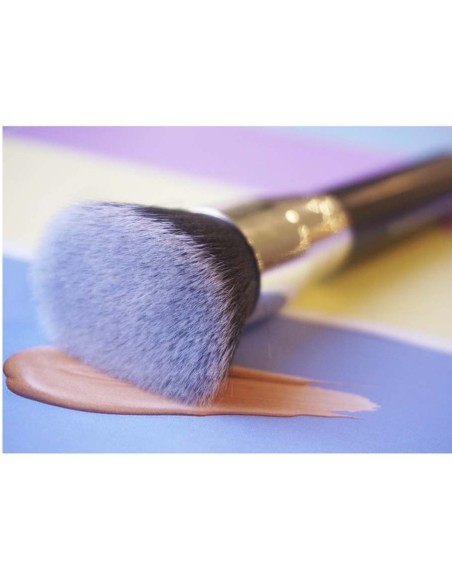Brocha sintética kabuki plana para base de maquillaje líquido