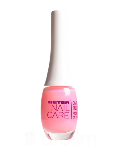 Frasco de Beter Nail Care Mascarilla Reparadora de Noche Overnight Repair Mask con pincel panorámico