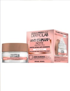 Dermolab Anti-Edad Plus Noche: crema intensiva con ácido hialurónico y péptidos reafirmantes.
