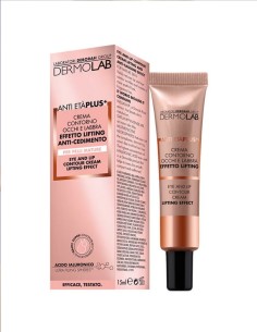 Dermolab Contorno Anti-Edad Plus, cuida ojos y labios con ácido hialurónico y péptidos.