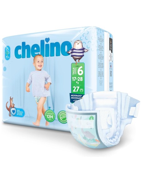 Chelino Pañal Talla 6 27 uds, alta protección y confort para tu niño.