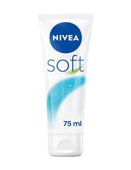 Nivea Crema Soft 75 ml, hidratación intensa y rápida absorción en formato viaje.
