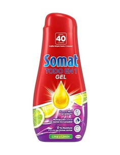 Somat Gel Lavavajillas Todo en Uno limón 40 lavados eficaz y rápido