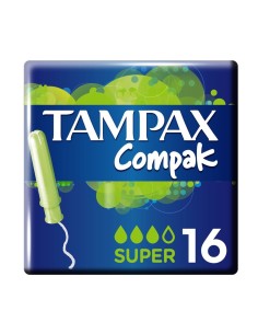 Tampax Compak Super con aplicador 16 unidades
