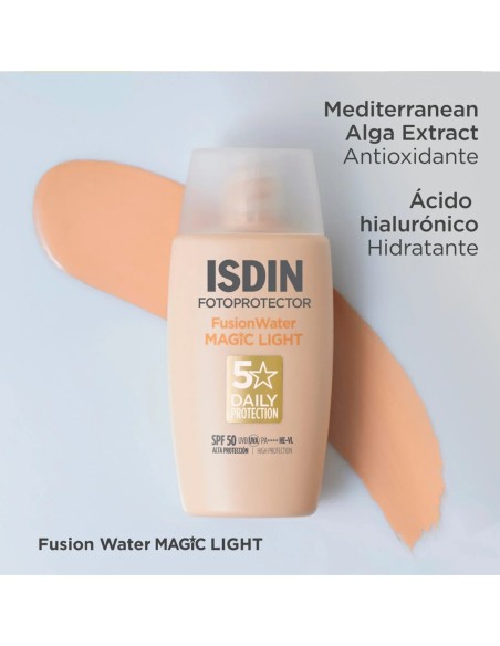 Protector solar facial ISDIN 50ml color claro con SPF50