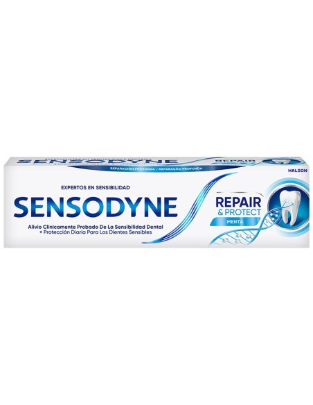 Pasta dental Sensodyne Repair & Protect 75 ml para reparación y alivio de dientes sensibles.
