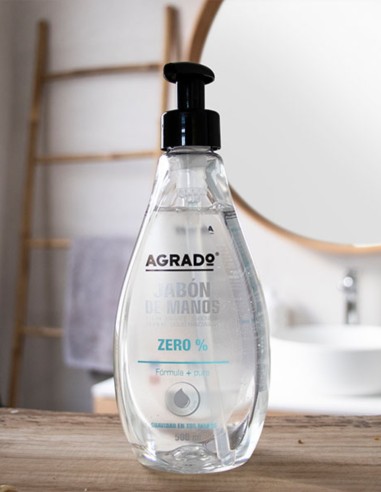 AGRADO jabón líquido Dermo 0% dosificador 500 ml, limpieza suave para uso diario.