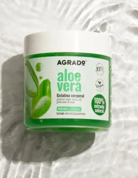 AGRADO Gelatina Corporal reparadora con aloe, aftersun de rápida absorción 400 ml.