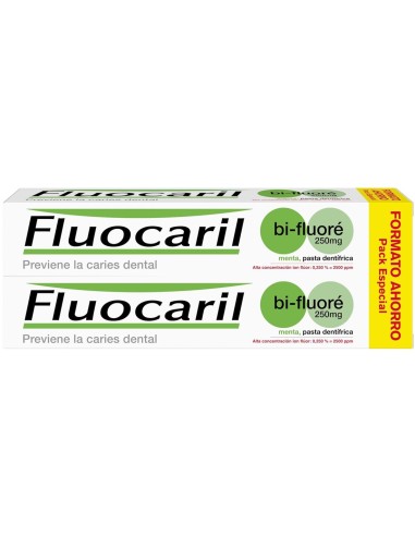 Fluocaril Bi-Fluoré Duplo 2x125?ml, protección anticaries con doble flúor.