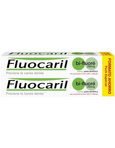 Fluocaril Bi-Fluoré Duplo 2x125?ml, protección anticaries con doble flúor.
