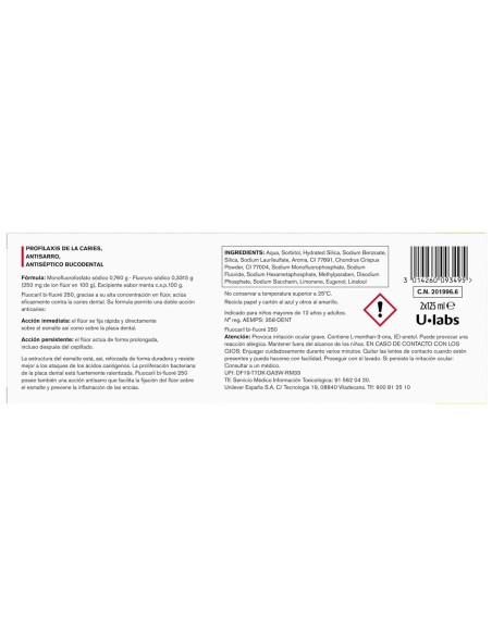Pasta dental Fluocaril 2x125?ml, higiene diaria y refuerzo del esmalte.