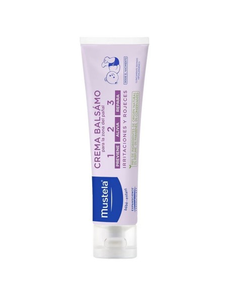 Mustela Crema Bálsamo 1·2·3 100?ml, protección eficaz en la zona del pañal.