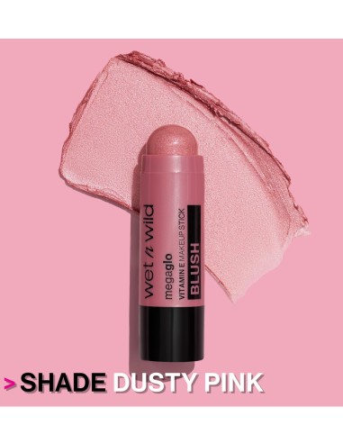 Barra de maquillaje MegaGlo tono Rosa Empolvado, cremosa e hidratante