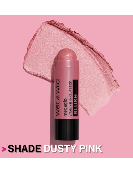 Barra de maquillaje MegaGlo tono Rosa Empolvado, cremosa e hidratante