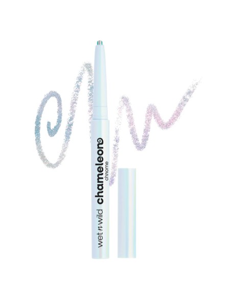 Delineador Wet n Wild Electric Prism con reflejo camaleón en tonos lilas y dorados